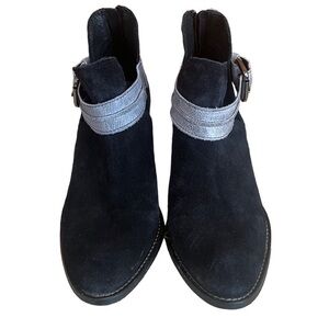 Rebels Black Suede Cut Out Ankle Booties Sz-7.5